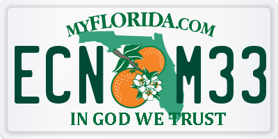 FL license plate ECNM33