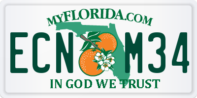 FL license plate ECNM34
