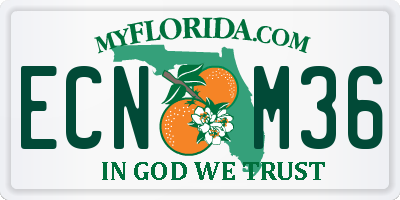 FL license plate ECNM36