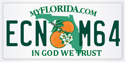 FL license plate ECNM64