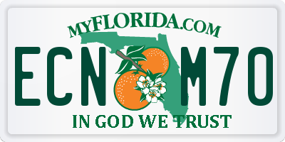 FL license plate ECNM70