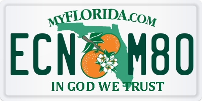 FL license plate ECNM80