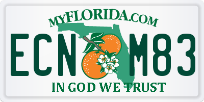 FL license plate ECNM83