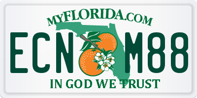 FL license plate ECNM88