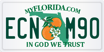 FL license plate ECNM90
