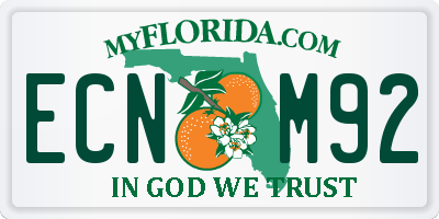 FL license plate ECNM92