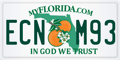 FL license plate ECNM93