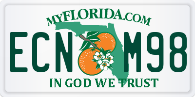 FL license plate ECNM98