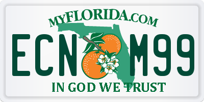 FL license plate ECNM99