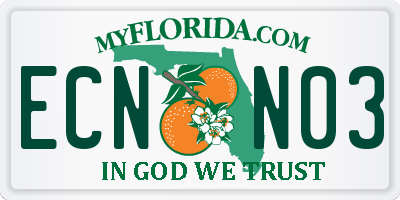 FL license plate ECNN03