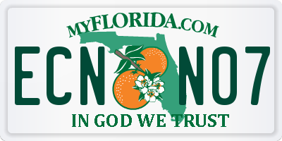 FL license plate ECNN07