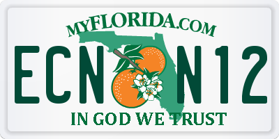 FL license plate ECNN12