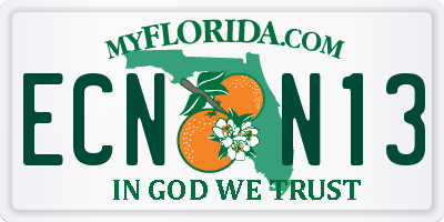 FL license plate ECNN13