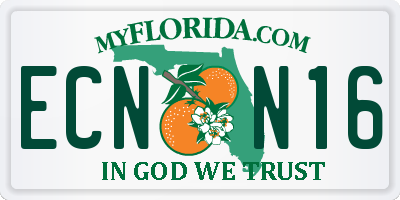 FL license plate ECNN16