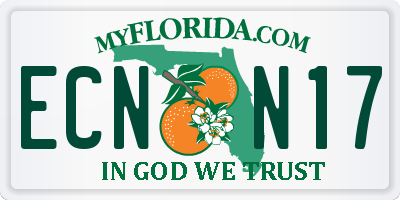 FL license plate ECNN17