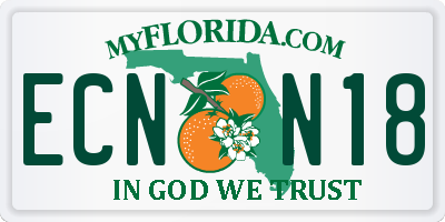 FL license plate ECNN18