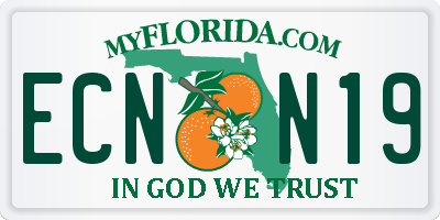 FL license plate ECNN19