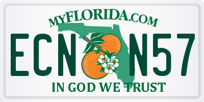 FL license plate ECNN57