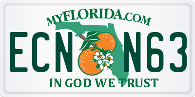 FL license plate ECNN63
