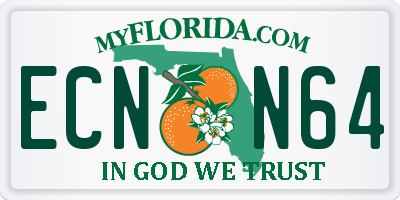 FL license plate ECNN64