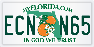 FL license plate ECNN65
