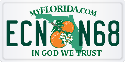 FL license plate ECNN68