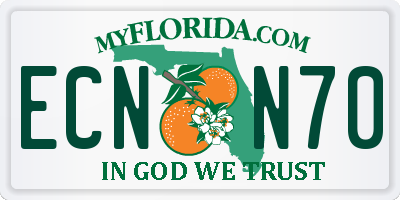 FL license plate ECNN70