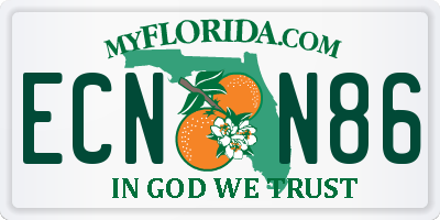 FL license plate ECNN86