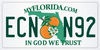 FL license plate ECNN92
