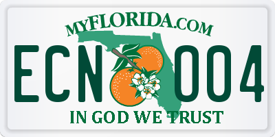 FL license plate ECNO04