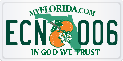 FL license plate ECNO06