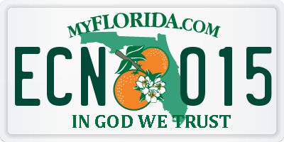 FL license plate ECNO15