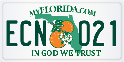 FL license plate ECNO21