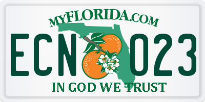 FL license plate ECNO23