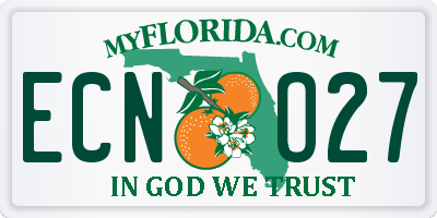 FL license plate ECNO27