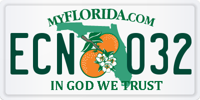 FL license plate ECNO32