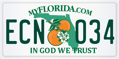 FL license plate ECNO34