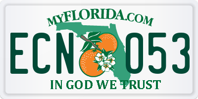 FL license plate ECNO53