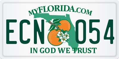 FL license plate ECNO54