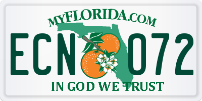 FL license plate ECNO72