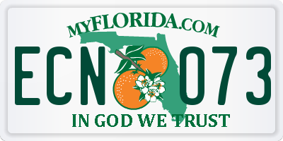 FL license plate ECNO73