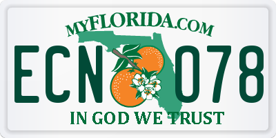 FL license plate ECNO78
