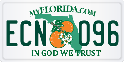 FL license plate ECNO96