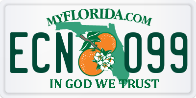 FL license plate ECNO99