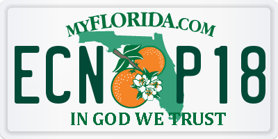 FL license plate ECNP18
