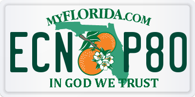 FL license plate ECNP80