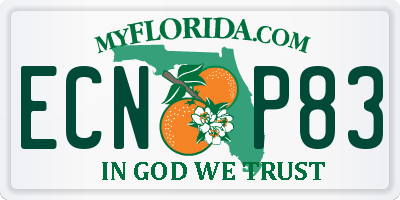 FL license plate ECNP83