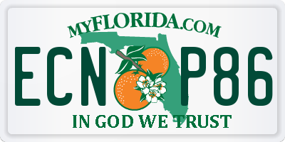 FL license plate ECNP86