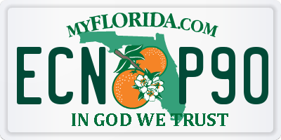 FL license plate ECNP90