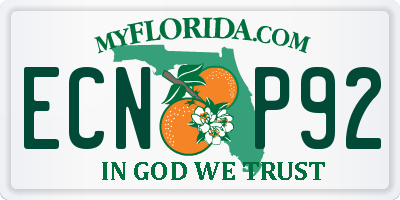 FL license plate ECNP92